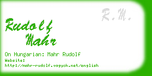 rudolf mahr business card